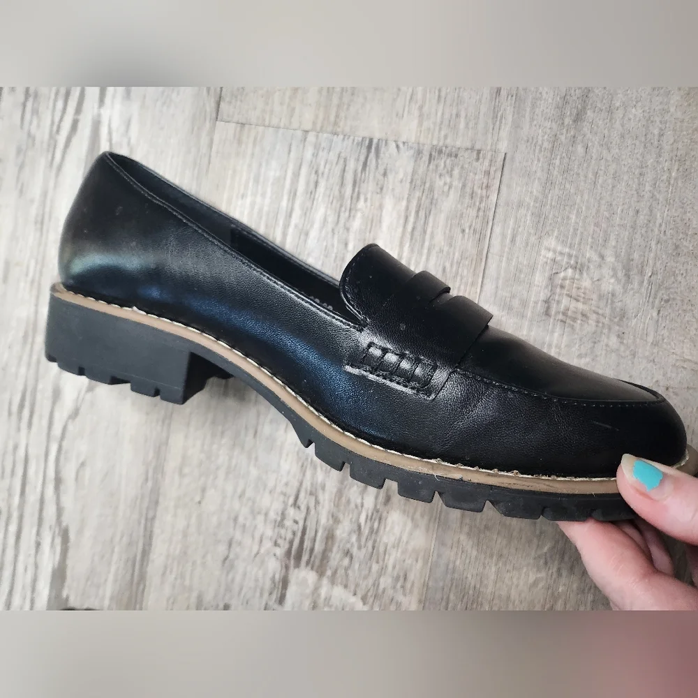 DV by Dolce Vita Black Leather Loafers for Women - Picture 10 of 12